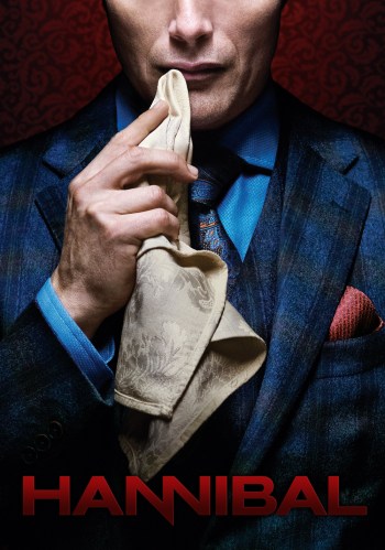 hannibal poster featuring a nose-to-waist shot of Hannibal dabbing the corner of his mouth with a napkin