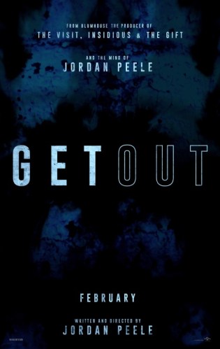 get out features title and info against an abstract background